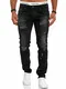 OneRedox Designer Herren Jeans Hose Slim Fit Jeanshose Destroyed Stretch Modell 701 Schwarz 32