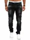 OneRedox Designer Herren Jeans Hose Slim Fit Jeanshose Destroyed Stretch Modell 703 Schwarz 32