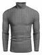 COOFANDY Herren Pullover Strickpullover Rollkragenpullover Herren Langarm-Rollkragenpullover aus Baumwolle Grau M