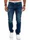 OneRedox Designer Herren Jeans Hose Slim Fit Jeanshose Destroyed Stretch Modell 707 Blau 36