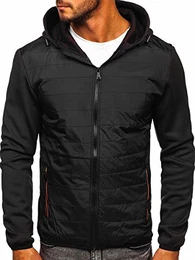 Herren Übergangsjacke Reißverschluss Outdoorjacke Schuljacke Classic Hoodie Freizeitjacke Kapuzenjacke Herbst Style J.STYLE KS2160 Schwarz-Orange M [4D4]