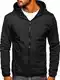 BOLF Herren Übergangsjacke Reißverschluss Outdoorjacke Schuljacke Classic Hoodie Freizeitjacke Kapuzenjacke Herbst Style J.STYLE KS2160 Schwarz-Orange M [4D4]