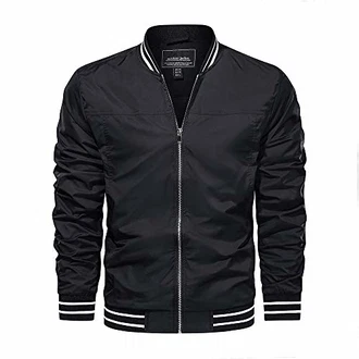 KEFITEVD Blouson Bomberjacke Herren Schwarz