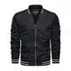 KEFITEVD Leichte Sommerjacke Herren mit Bund Innentasche Baseball Jacke US Army Bomberjacke Military Pilotenjacke Männer Sportiv Herrenjacke Schwarz M