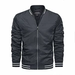 KEFITEVD Blouson Bomberjacke Herren Dunkelgrau