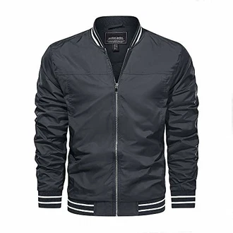 KEFITEVD Blouson Bomberjacke Herren Dunkelgrau KEFITEVD Blouson Bomberjacke Herren Dunkelgrau