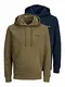 JACK & JONES Herren JORWINKS Sweat Hood 2-Pack Kapuzenpullover, Navy Blazer, M