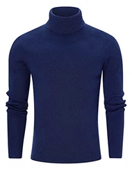 Freshhoodies Herren Rollkragenpullover Winter Schwarz