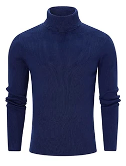 Freshhoodies Herren Rollkragenpullover Winter Schwarz
