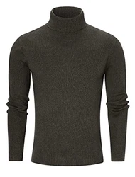 Freshhoodies Herren Rollkragenpullover Winter Schwarz