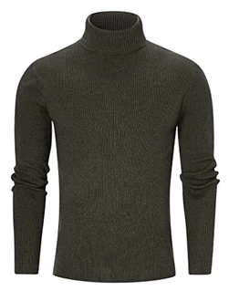 Freshhoodies Herren Rollkragenpullover Winter Schwarz