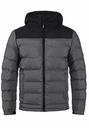 IDGaius Herren Winterjacke Steppjacke Herrenjacke mit Kapuze, Größe:M, Farbe:Dk Grey (910)