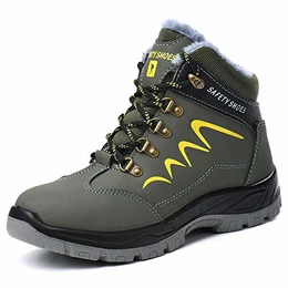 Sicherheitsschuhe Herren Damen S3 Winter Wasserdicht Arbeitsschuhe Stahlkappe Schutzschuhe Warm Gefüttert Sicherheitsstiefel,Schwarz-d,43EU