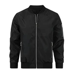 YOUTHUP Herren Leichte Jacke Langarm Bomberjacke Sportjacke Casual Übergangsjacke Schwarz