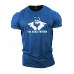 GYMTIER Bodybuilding T-Shirt der Männer Beast Within königsblau