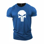 GYMTIER Bodybuilding T-Shirt Skull Königsblau
