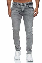Jeans-Herren Slim Fit Basic Style Stretch-Denim Männer Jeans-Hose RS-2063 (W30 / L32, Grau (2091))