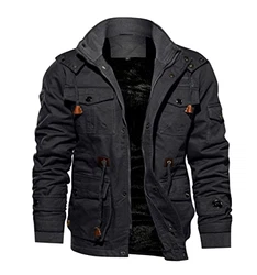 TACVASEN Herren Winterjacke Bomberjacke Mantel Grau