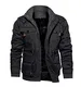 TACVASEN Herren Outdoor Übergangsjacke Warme Cargojacke Bomber Jacket Piloten Arbeitsjacke Herbst (M, Grau)
