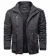 KEFITEVD Winterjacke Herren Warm Parka US Army Jacke Winter Fleece Gefüttert Herrenjacke Stehkragen Vintage Pilotenjacke Lange Thermo Arbeitsjacke Dunkelgrau M