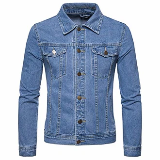 Allthemen Jeansjacke Herren Denim Jacket Trucker Jacke Übergangsjacke für Männer Freizeitjacke (#8118, #801) Hellblau (8118)
