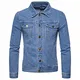 Allthemen Jeansjacke Herren Denim Jacket Trucker Jacke Übergangsjacke für Männer Freizeitjacke #8118 Hellblau M