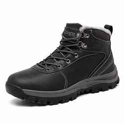 Ulogu Herren Winterschuhe Warm Gefüttert Winterstiefel Wasserdicht Trekking Wanderschuhe Schwarz (1920)