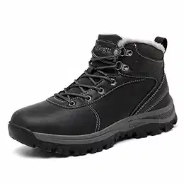 Winterschuhe Herren Warm Gefüttert Winterstiefel Wanderstiefel Schneestiefel Wasserdicht Trekking Wanderschuhe -Schwarz1920-43 EU