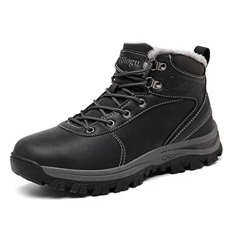 Ulogu Herren Winterschuhe Warm Gefüttert Winterstiefel Wasserdicht Trekking Wanderschuhe Schwarz (1920)
