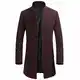 YOUTHUP Herren Mantel Slim Fit Winter Wollmantel Dicker Langer Übergangsmantel Frühling Lässiger Wintermantel, Rot (Stil 2), M
