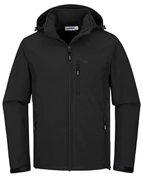 Softshelljacke für Herren Wasserdicht Winterjacke Winddicht Warme Fleece Gefüttert Windbreaker Funktionsjacke Outdoorjacke für Wandern Fahrrad Camping Schwarz M