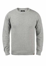 Ricardo Herren Strickpullover Grobstrick Pullover mit abgesetztem Strickmuster, Größe:XXL, Farbe:Light Grey Mix (913)