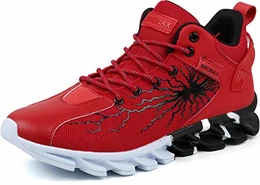 Herren Hohe Top Turnschuhe Sportschuhe für Männer Jungen Jung Sneaker Schuhe Laufschuhe Walkingschuhe Tennisschuhe Joggingschuhe Outdoor Running Shoes Rot größe 43 EU (44 Asien)
