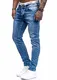 Herren Designer Chino Jeans Hose Basic Stretch Jeanshose Slim Fit W28-W36 (W32 L32, Hellblau 5080)