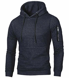 NEWISTAR Hoodie Herren Rundhals Kapuzenpullover Langarm Sweatshirt mit Taschen Marine