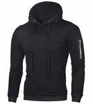 NEWISTAR Hoodie Herren Rundhals Kapuzenpullover Langarm Sweatshirt mit Taschen Schwarz