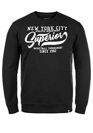 Galilero Herren Sweatshirt Pullover Pulli mit Rundhalsausschnitt, Größe:M, Farbe:Black (999)