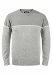 Indicode Lynn Herren Strickpullover Feinstrick Pullover mit Rundhalsausschnitt Light Grey