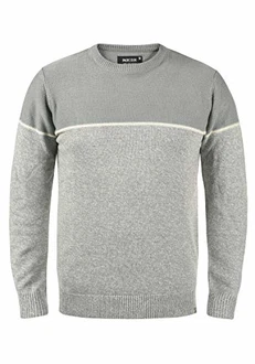 Indicode Lynn Herren Strickpullover Feinstrick Pullover mit Rundhalsausschnitt