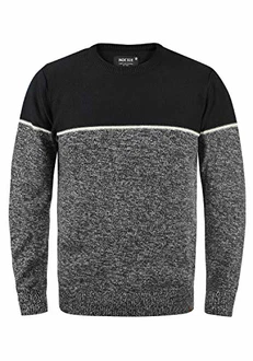 Indicode Lynn Herren Strickpullover Feinstrick Pullover mit Rundhalsausschnitt Black Indicode Lynn Herren Strickpullover Feinstrick Pullover mit Rundhalsausschnitt Black