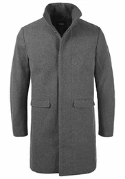 !Solid Jampa Herren Wintermantel Wollmantel Winterjacke mit Stehkragen, Größe:XXL, Farbe:Grey Melange (1840051)
