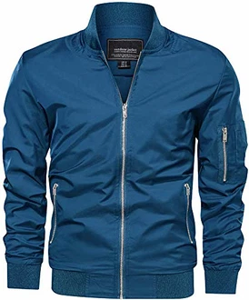 TACVASEN Herren Bomberjacke College Fliegerjacke Pilotenjacke Übergangsjacke