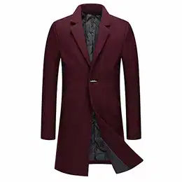 Wintermantel Herren Slim Fit Wollmantel Lange Winter Wolle Herrenmantel Business Übergangsmantel
