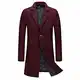 YOUTHUP Wintermantel Herren Slim Fit Wollmantel Lange Winter Wolle Herrenmantel Business Übergangsmantel