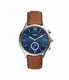 Fossil Hybrid Smartwatch Fenmore mit braunem Lederband für Herren BQT1106