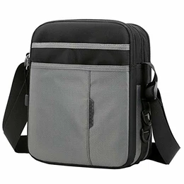 Umhängetasche Herren Nylon Herren Tasche für iPad Kuriertasche Wasserdicht Schultertasche Geschenk für Männer Messenger Bag Crossbody Reise Arbeitstasche Studententasche (Grau)