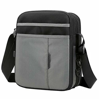 SPAHER Umhängetasche Herren Tasche für iPad Kuriertasche Grau