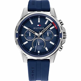 Multi Zifferblatt Quarz Uhr für Herren mit Blaues Silikonarmband - 1791791