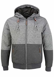 Indicode Hannibal Herren Übergangsjacke Herrenjacke Jacke mit Kapuze, Größe:M, Farbe:Light Grey Mix (913)