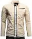 Crone Vego Herren Eco-Lederjacke Cleane Leichte Slim Fit Basic Jacke Vegan (M, Beige Perforiert (Ecoleder))